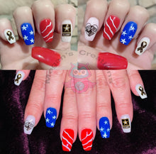 Load image into Gallery viewer, Military Army MOM Nail Art Decals - Waterslide Nail Decals