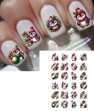 Load image into Gallery viewer, Christmas Penguin Nail Art Decals - Waterslide Nail Decals