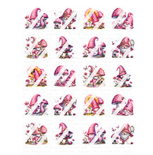 Load image into Gallery viewer, Pink Gnomes Nail Art Decals - Waterslide Nail Decals