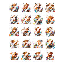 Load image into Gallery viewer, Easter Highland Cow Eggs Nail Art Decals- Waterslide Nail Decals