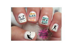 Load image into Gallery viewer, Lacrosse Mom Nail Art Decals - Waterslide Nail Decals