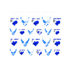 Load image into Gallery viewer, of Military Air Force Girlfriend Nail Art Decals - Waterslide Nail Decals