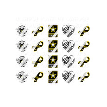 Load image into Gallery viewer, Military Army MOM Nail Art Decals - Waterslide Nail Decals