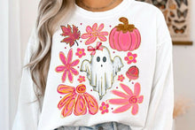 Load image into Gallery viewer, Halloween Floral Pink Ghost Ready To Press Sublimation Transfer