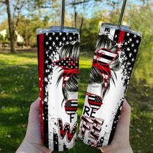 Load image into Gallery viewer, Fire Wife Mom Bun Hair Tumbler