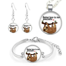 Load image into Gallery viewer, Cute Sloth Jewelry Sets Necklace, Bracelet, Earrings Gift Set