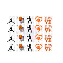 Load image into Gallery viewer, Basketball Nail Art Decals or Personalized Basketball Nail Art Decals