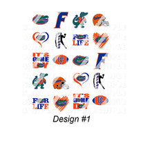 Load image into Gallery viewer, Football Blue & Orange Nail Art Decals - Waterslide Nail Decals