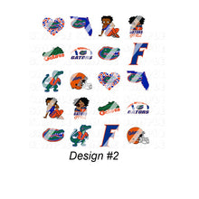 Load image into Gallery viewer, Football Blue & Orange Nail Art Decals - Waterslide Nail Decals