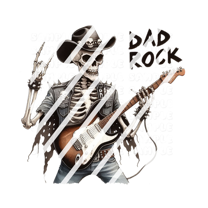 Funny Skeleton Dad Rock Ready To Press Sublimation Transfer