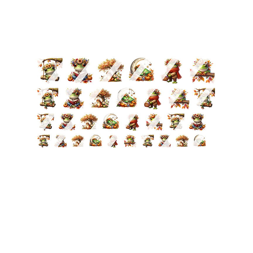 Autumn Frog Fall Nail Art Decals - Waterslide Nail Decals