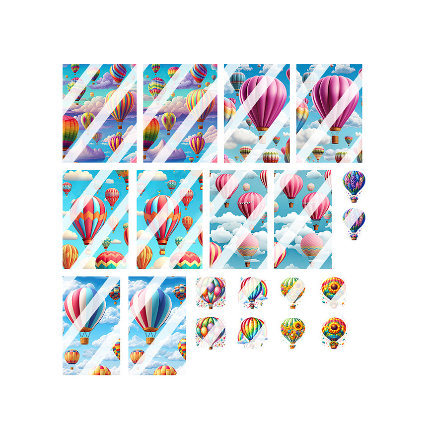 Hot Air Balloons Nail Decals/Nail art - Waterslide Nail Decals