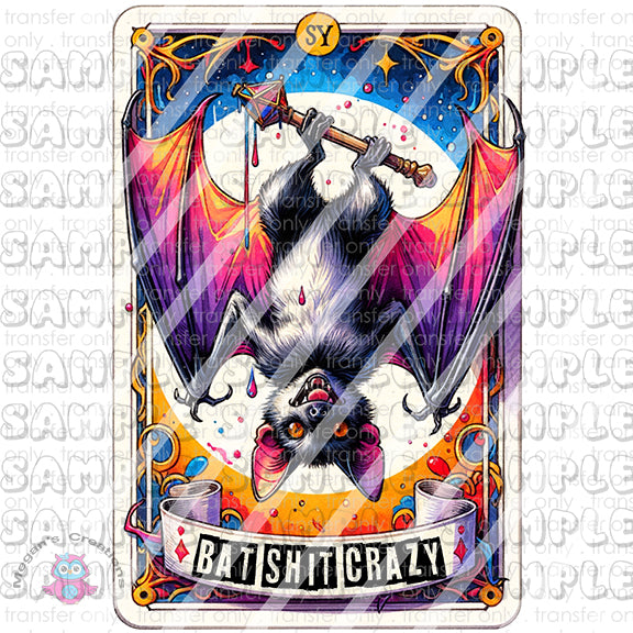 Bat Tarot Card Bat Ready To Press Sublimation Transfer