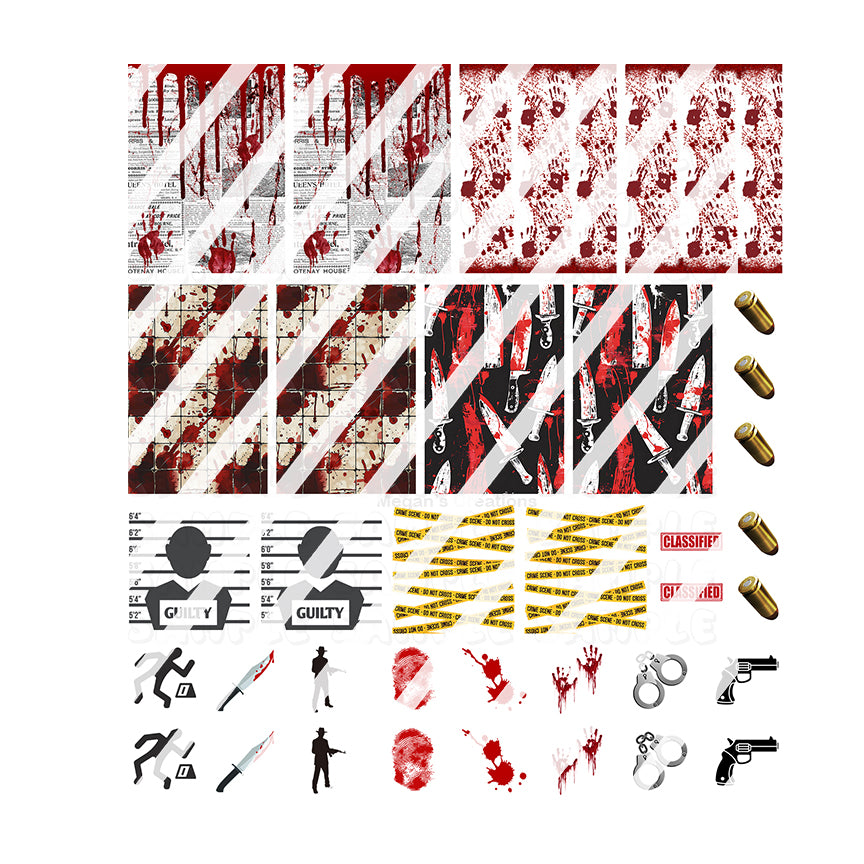 Crime Scene Nail Art Decals- Waterslide Nail Decals