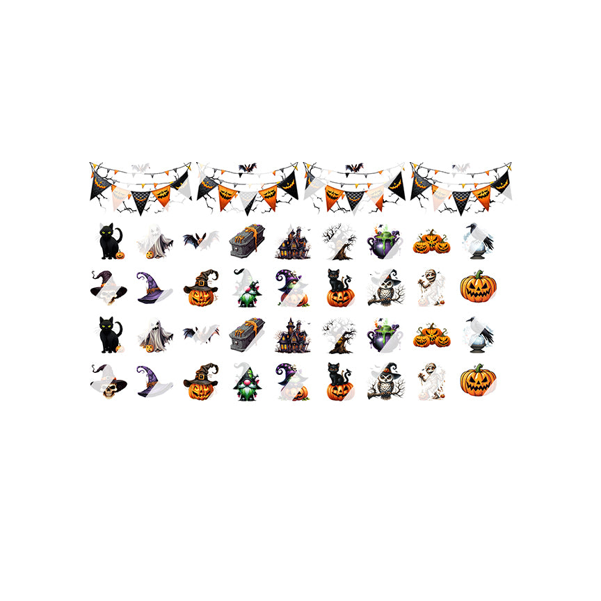 Halloween Mix Design Nail Art Decals - Waterslide Nail Decals
