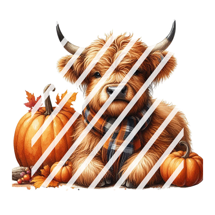 Fall Highland Cow Waterslide Decals -  Ready to Use