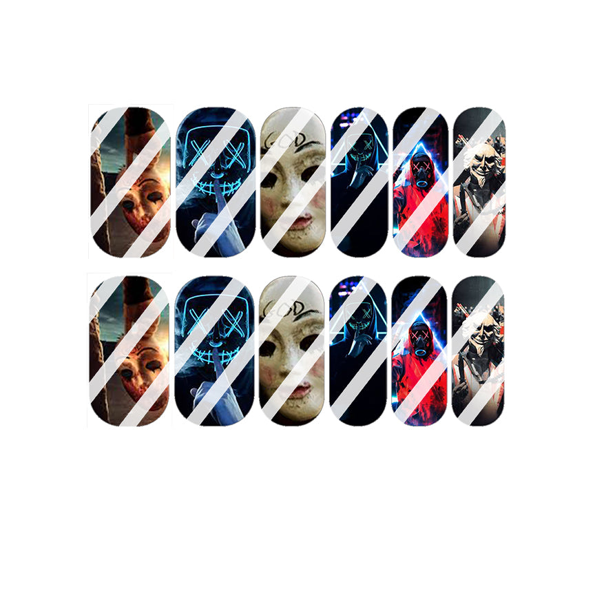 Horror Design #1 Full Nail Art Decals - Waterslide Nail Decals