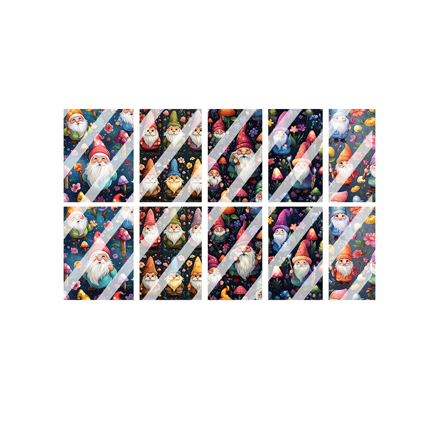 Cute Gnomes Full Nail Art Decals - Waterslide Nail Decals