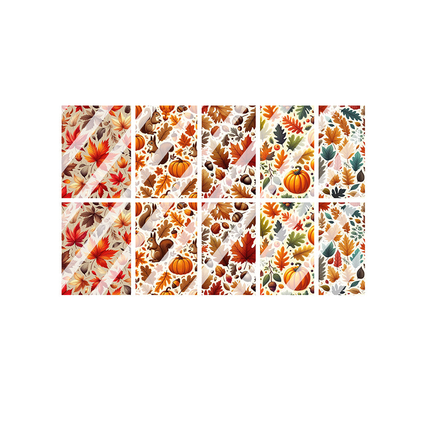 Autumn Leaves Fall Full Nail Art Decals - Waterslide Nail Decals