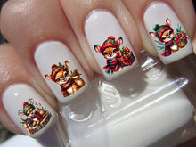 Load image into Gallery viewer, Christmas Deer Christmas Reindeer Fawn Nail Art Decals - Waterslide Nail Decals
