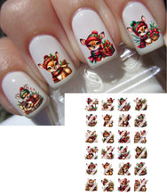 Load image into Gallery viewer, Christmas Deer Christmas Reindeer Fawn Nail Art Decals - Waterslide Nail Decals
