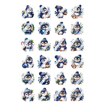 Load image into Gallery viewer, Christmas Winter Penguin Nail Art Decals -  Waterslide Nail Decals
