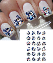 Load image into Gallery viewer, Christmas Winter Penguin Nail Art Decals -  Waterslide Nail Decals
