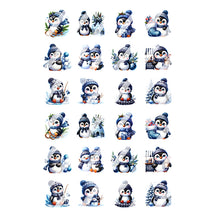 Load image into Gallery viewer, Winter Christmas Penguin Design #2 Nail Art Decals -  Waterslide Nail Decals

