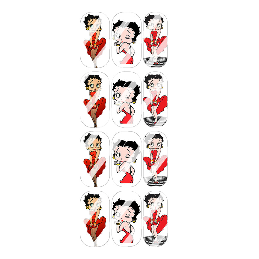 Betty Boop Full Nail Cover Nail Art Decals- Waterslide Nail Decals