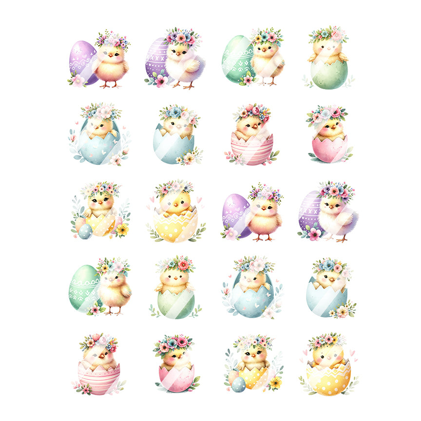 Chic Easter Egg Nail Art Decals- Waterslide Nail Decals