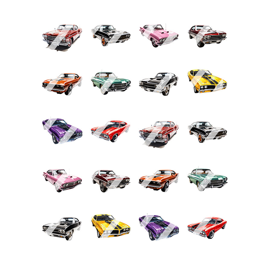 Muscle Cars Nail Art Decals - Waterslide Nail Decals