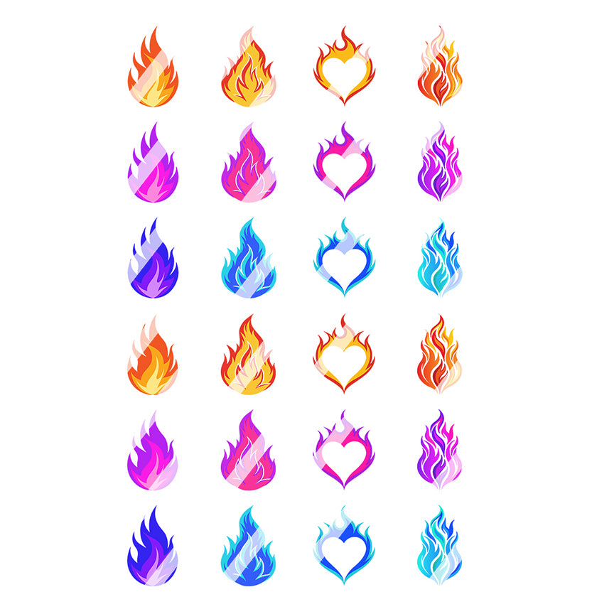 Fire Flames Nail Art Decals - Waterslide Nail Decals
