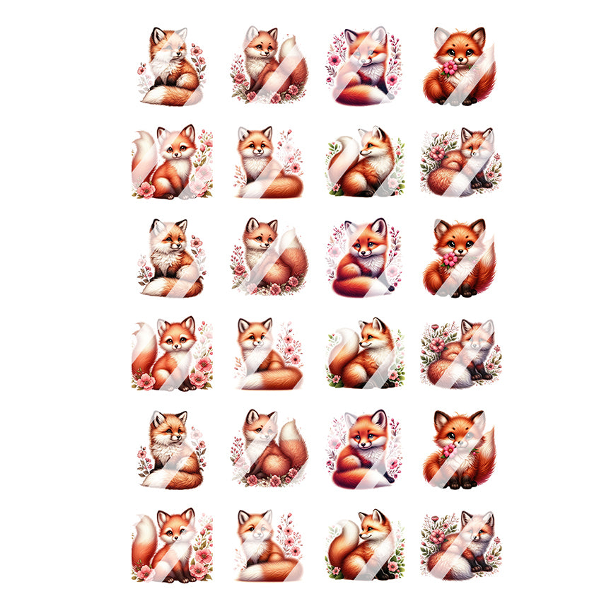 Cute Fox Animals Foxes Nail Art Decals - Waterslide Nail Decals