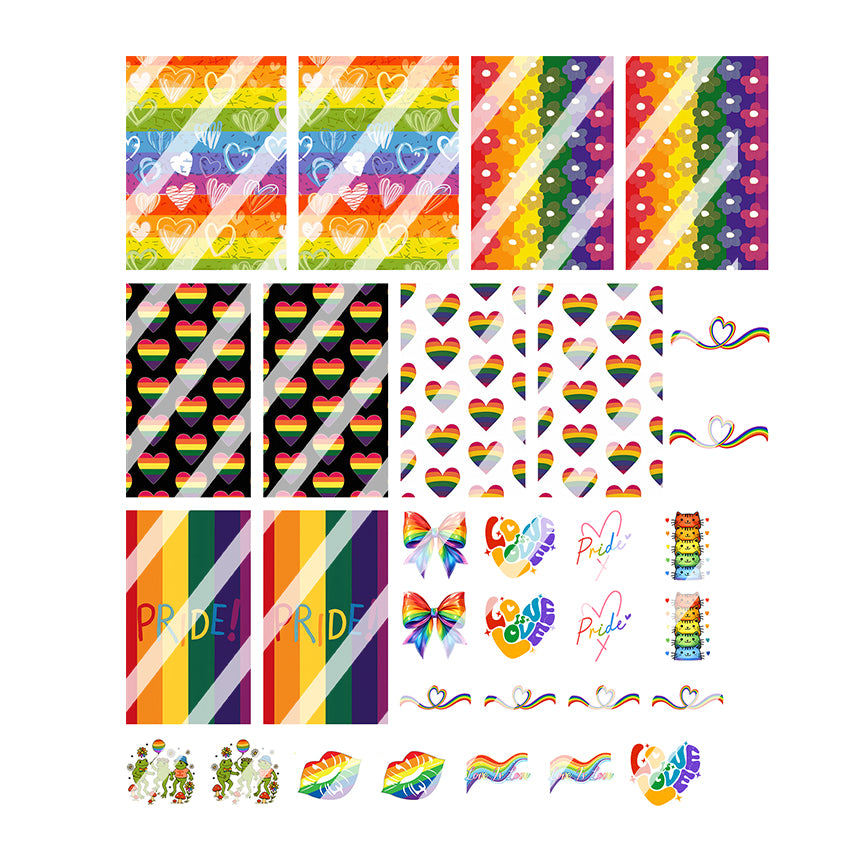 Love is Love Pride Month Full Nail Art Decals - Waterslide Nail Decals