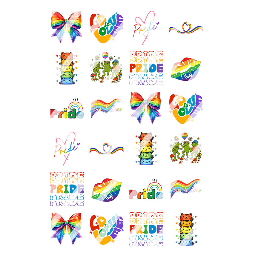 Rainbow Pride Nail Art Decals - Waterslide Nail Decals