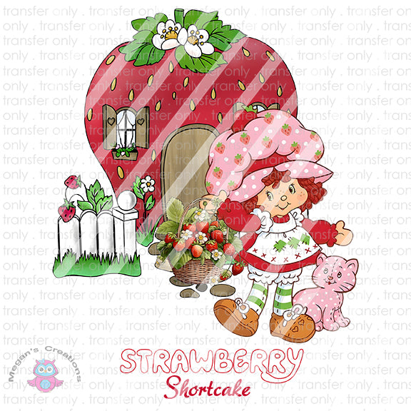 Cartoon Strawberry Ready To Press Sublimation Transfer - Design #1
