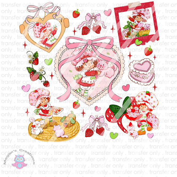 Cartoon Strawberry Ready To Press Sublimation Transfer - Design #5