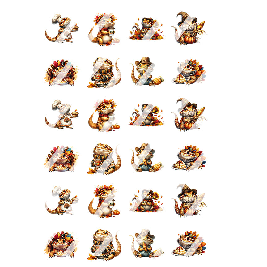 St. Patricks Bearded Dragon Nail Art Decals - Waterslide Nail Decals