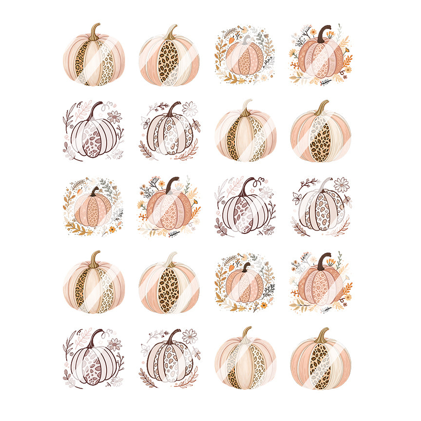 Boho Pumpkin Nail Art Decals - Waterslide Nail Decals