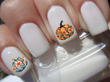 Load image into Gallery viewer, Floral Pumpkins Nail Art Decals - Waterslide Nail Decals

