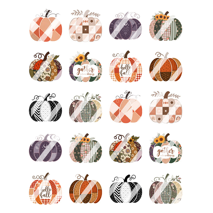 Boho Fall Pumpkin Nail Art Decals - Waterslide Nail Decals