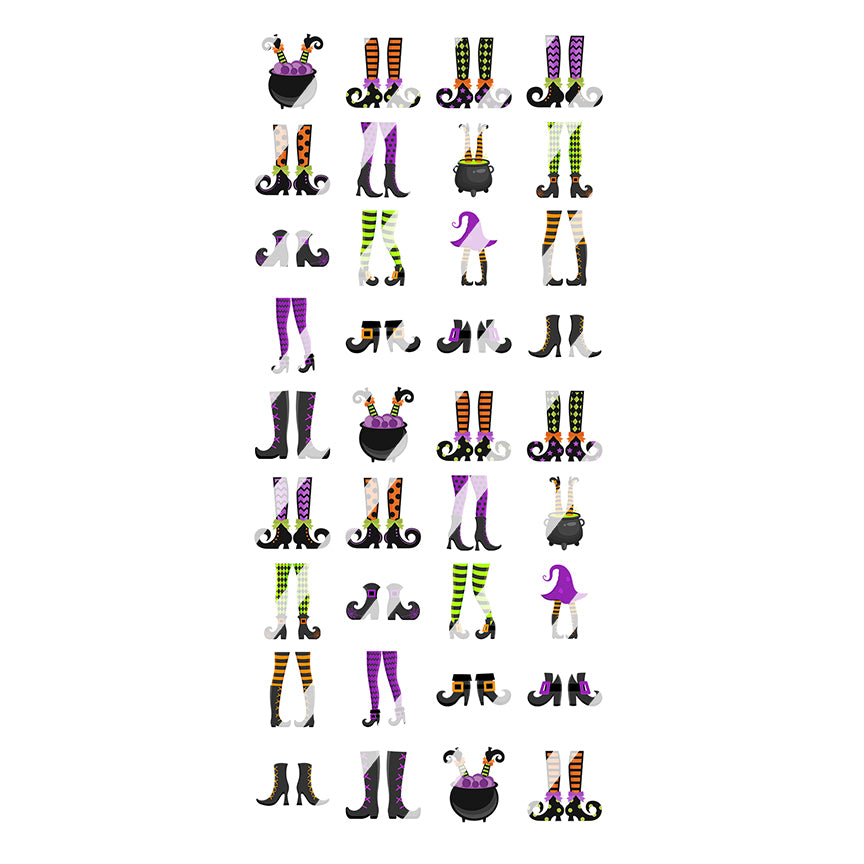Halloween Witch Legs Nail Art Decals - Waterslide Nail Decals