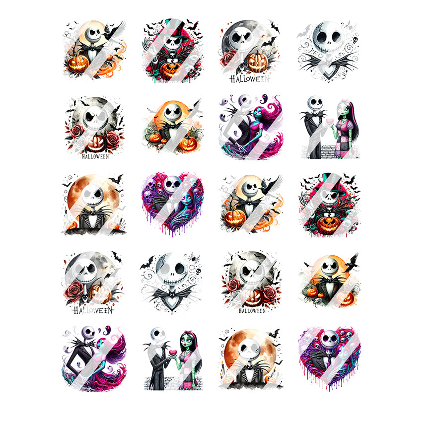 Halloween Jac Sal Nail Art Decals - Waterslide Nail Decals