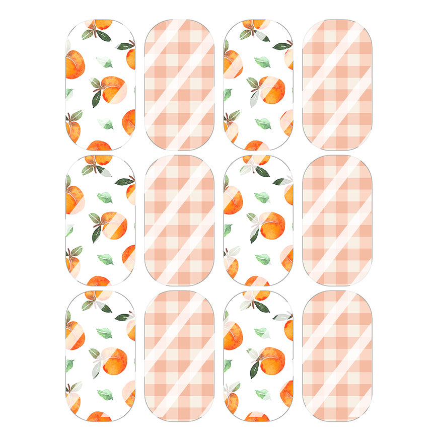 Peach Peaches Full Nail Art Decals - Design #143 - Waterslide Nail Decals