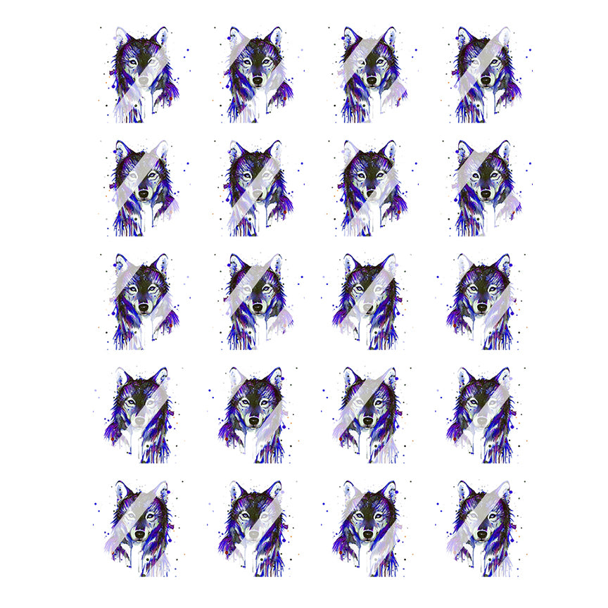 Wolf Nail Art Decals - Waterslide Nail Decals - Design #4