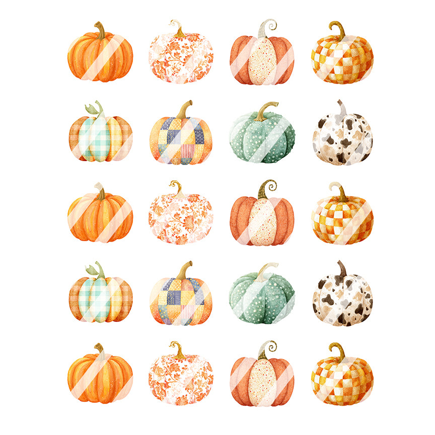 Fall Pumpkin Nail Art Decals - Waterslide Nail Decals