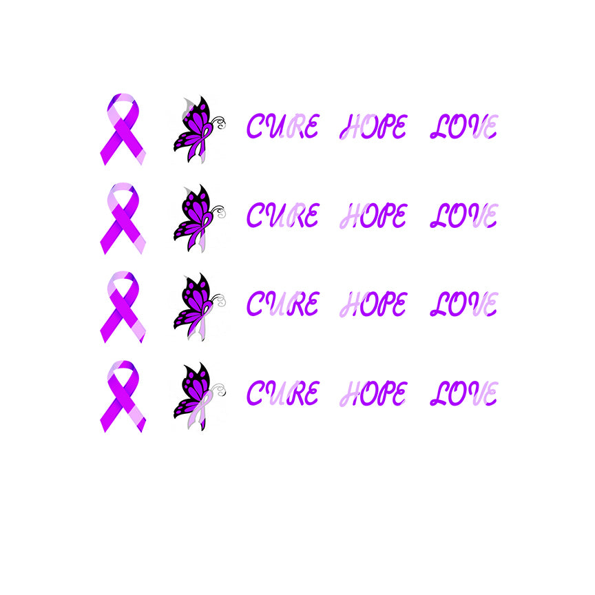 Purple Ribbon Awareness Design Set #3 Nail Art Decals - Waterslide Decals