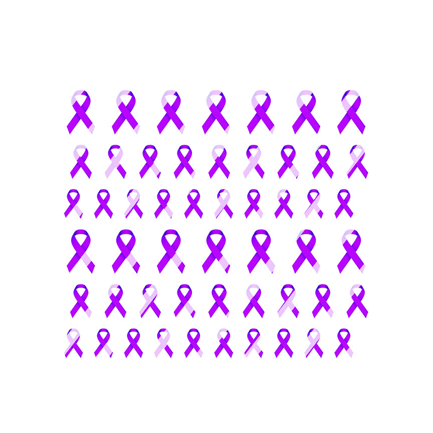 Purple Ribbon Awareness Design Set #4 Nail Art Decals - Waterslide Decals