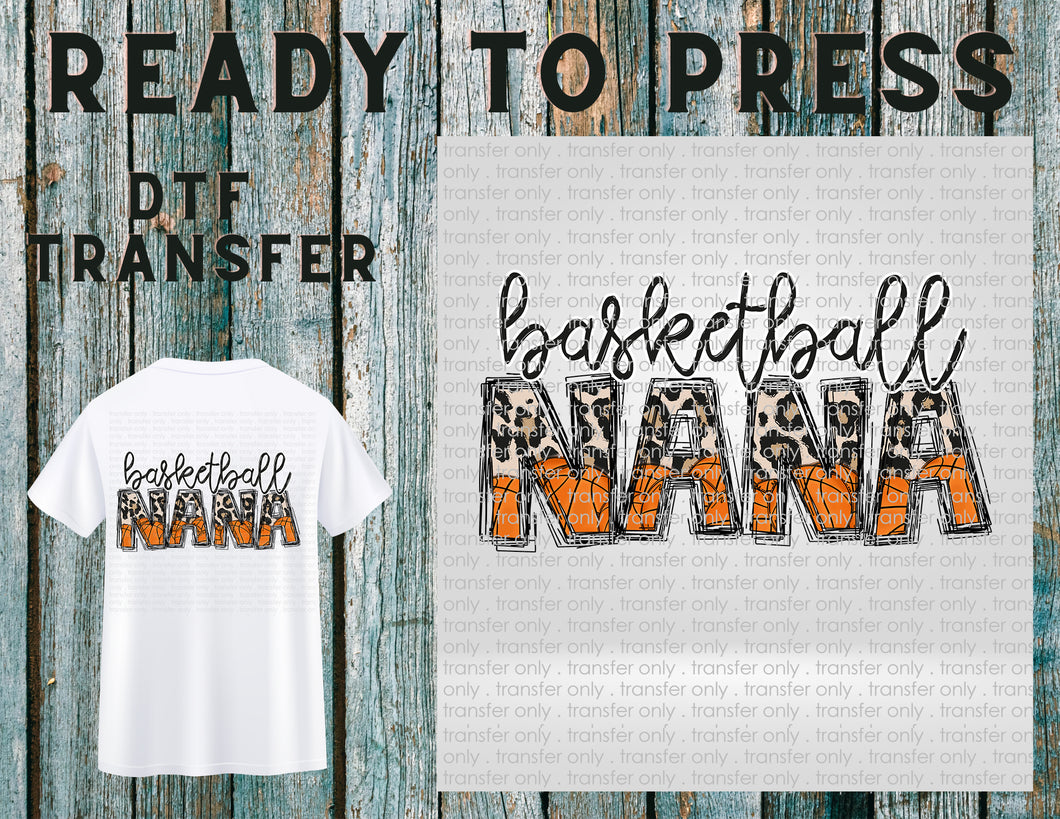 Basketball Nana Leopard, Ready To Press DTF Transfer