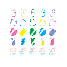 Load image into Gallery viewer, Easter Chillin With My Peeps Bunny Chick Nail Art Decals- Waterslide Nail Decals
